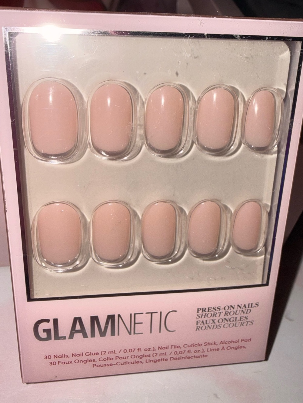 Glamnetic “Silver Belle” Press-On Nails in Nude Pink - 30 Short Round - Picture 3 of 4